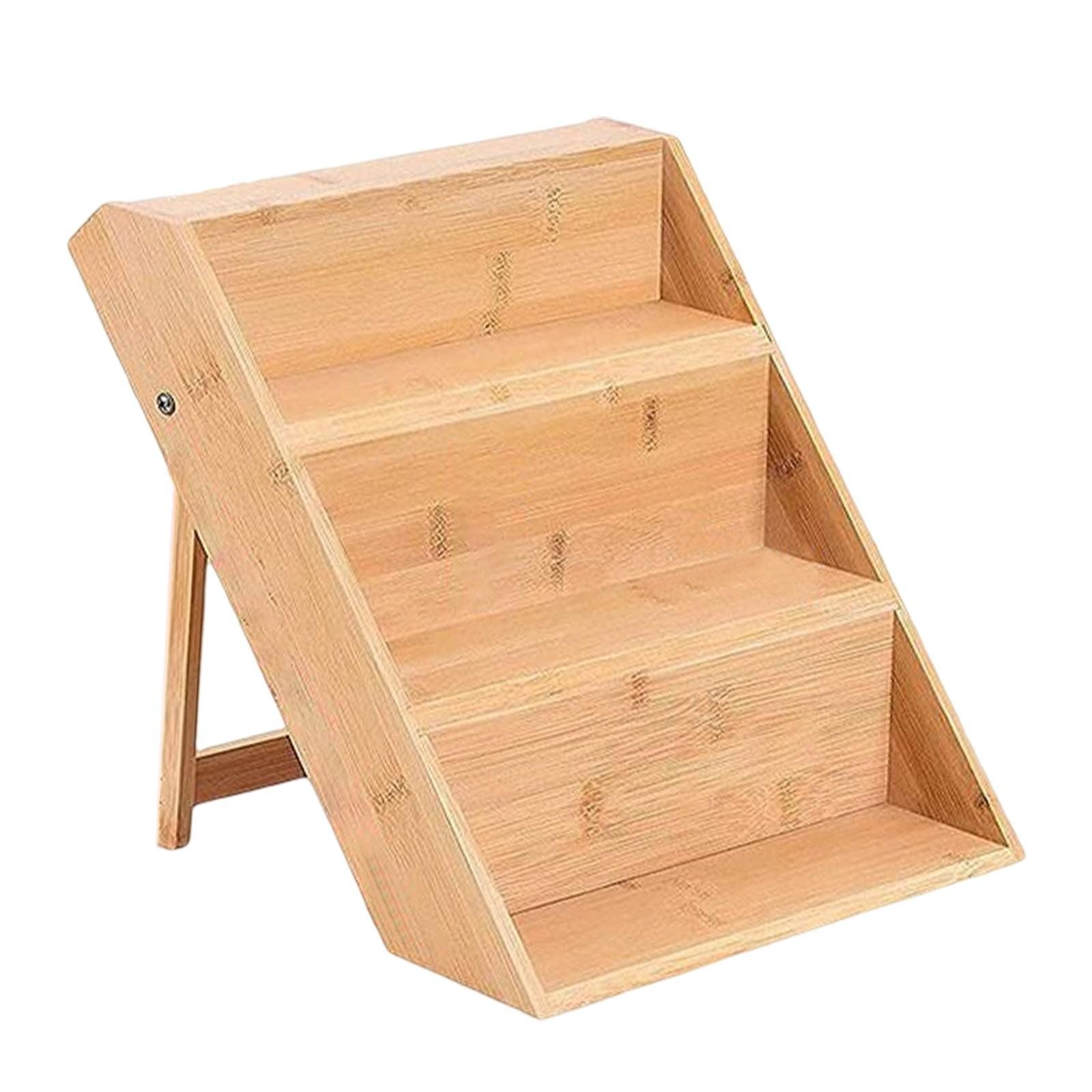 Bamboo Spice Rack Organizer, Space Saving Seasoning Cabinet Shelf for Kitchen Makeup and Spice Storage