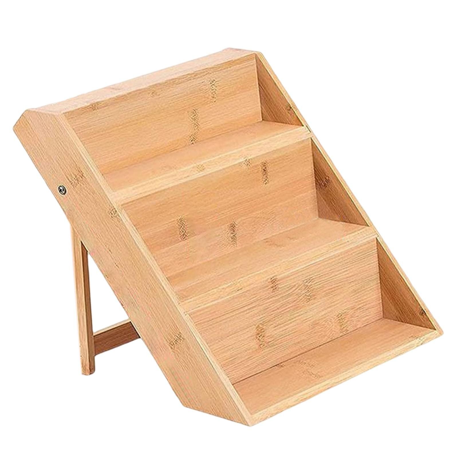 Bamboo Spice Rack Organizer, Space Saving Seasoning Cabinet Shelf for Kitchen Makeup and Spice Storage