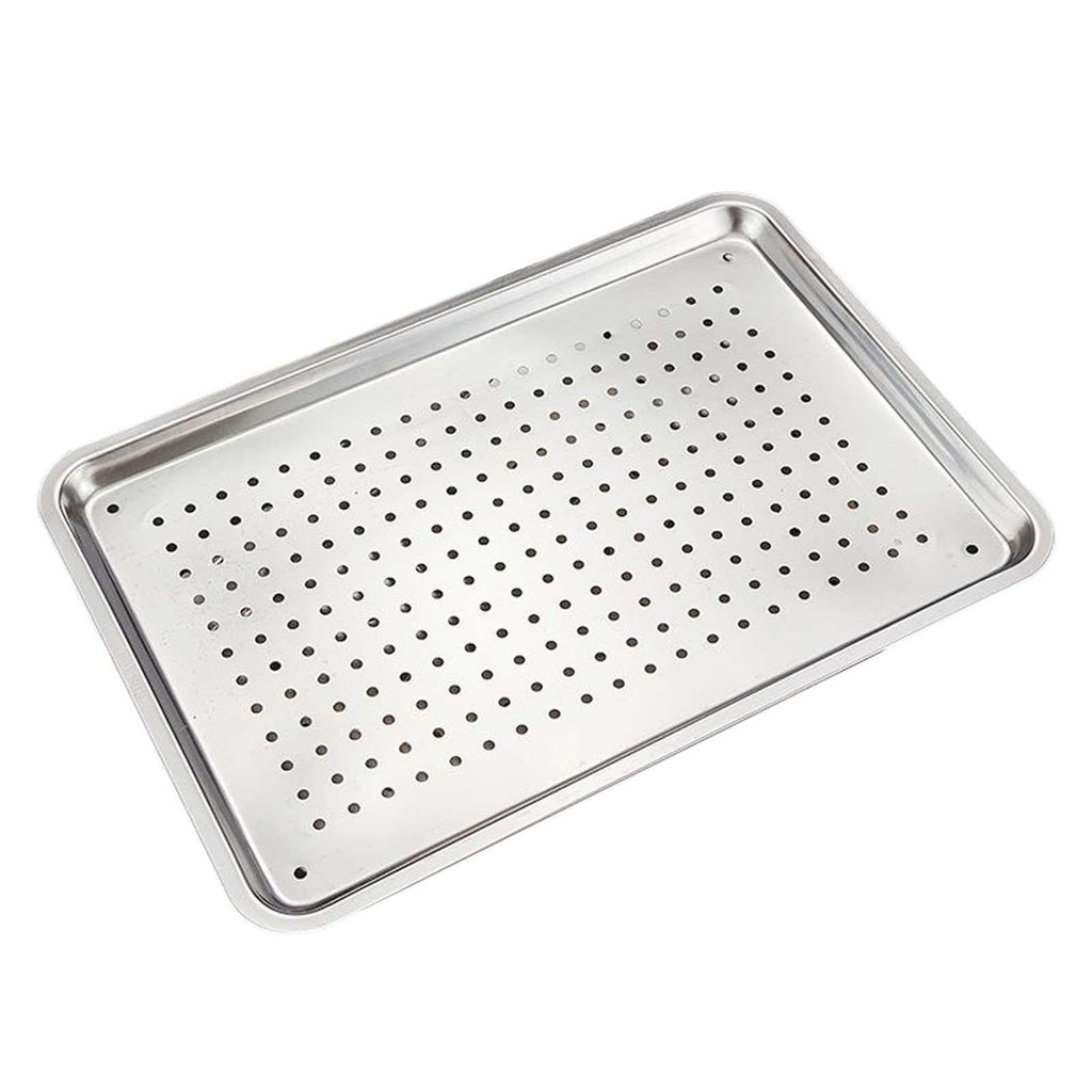 Stainless Steel Baking Sheet Tray, Perforated Cookie Pan and Food Serving Tray for Baking, 27 x 20 x 2.5 cm