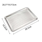 Stainless Steel Baking Sheet Tray, Perforated Cookie Pan and Food Serving Tray for Baking, 27 x 20 x 2.5 cm