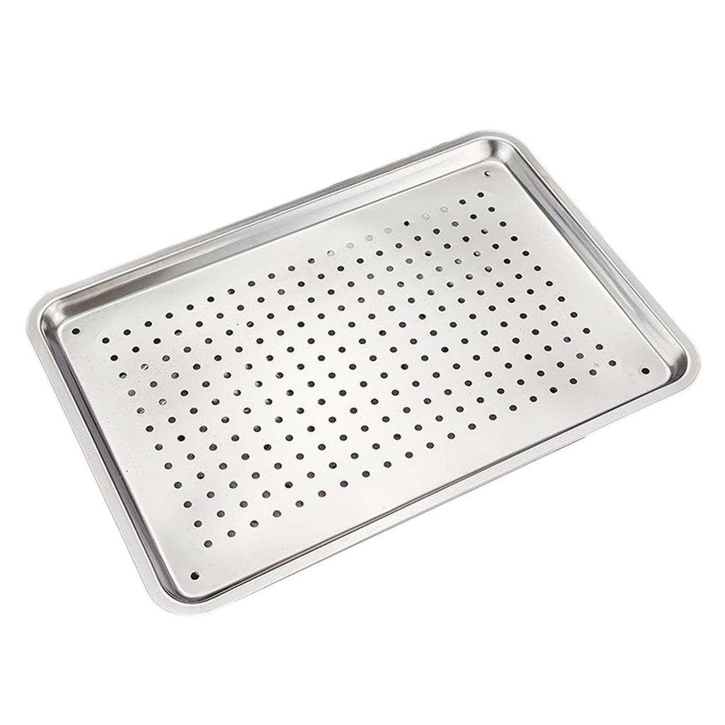 Stainless Steel Baking Sheet Tray, Perforated Cookie Pan and Food Serving Tray for Baking, 27 x 20 x 2.5 cm