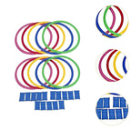 10 Pieces Agility Training Rings, Footwork Hopscotch Toy and Sensory Sports Equipment for Kids, 28 cm
