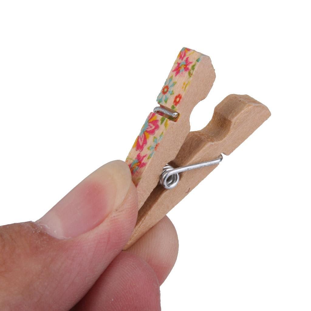 100 Pcs Mini Wooden Clothespins, Small Photo Paper Craft Clips for Hanging Decorations, 35 x 10 mm