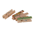 100 Pcs Mini Wooden Clothespins, Small Photo Paper Craft Clips for Hanging Decorations, 35 x 10 mm