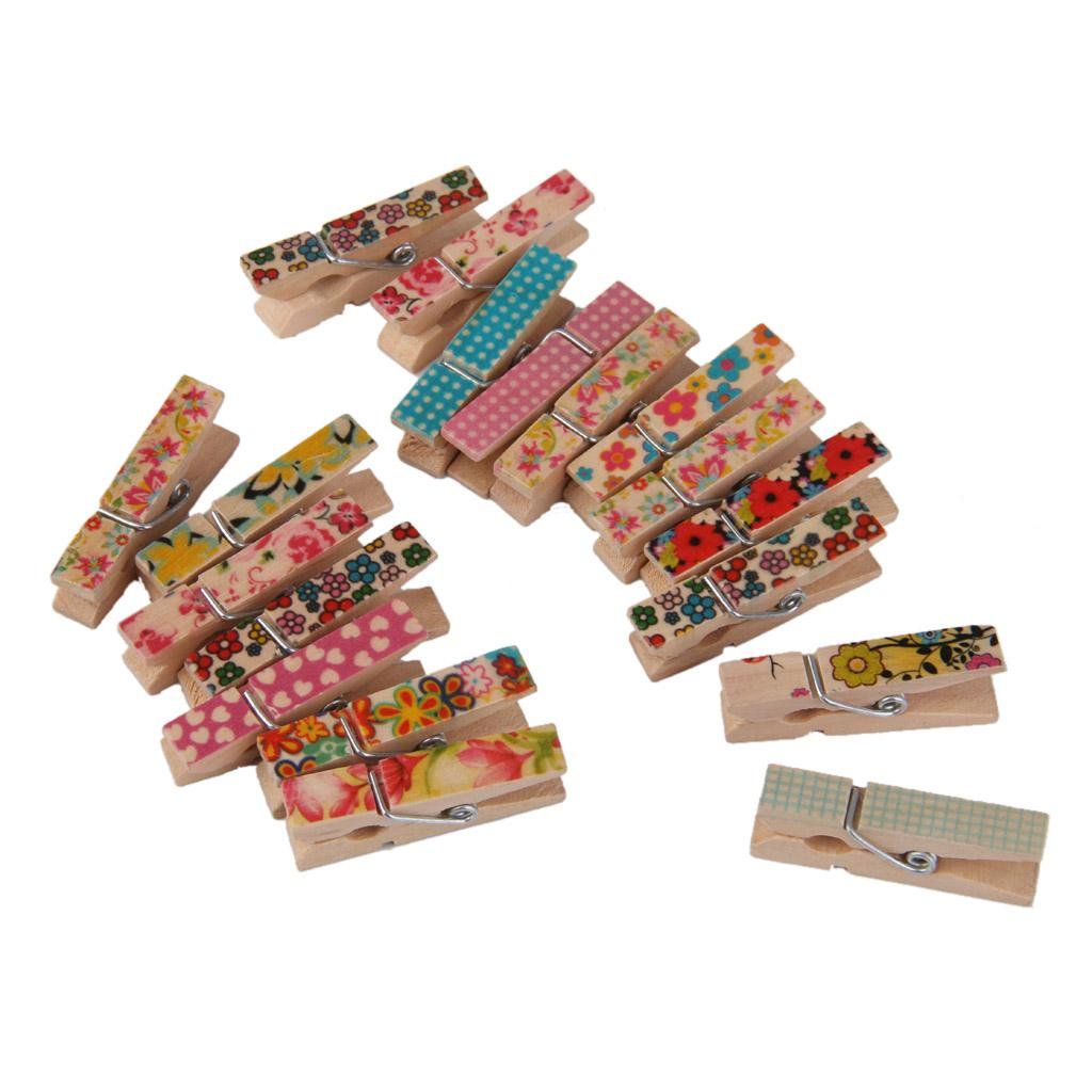 100 Pcs Mini Wooden Clothespins, Small Photo Paper Craft Clips for Hanging Decorations, 35 x 10 mm