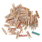 100 Pcs Mini Wooden Clothespins, Small Photo Paper Craft Clips for Hanging Decorations, 35 x 10 mm