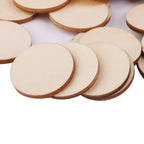 50 Pack Unfinished Round Wooden Discs for Crafts and Book Signing Boards, 5 Sizes