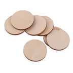 50 Pack Unfinished Round Wooden Discs for Crafts and Book Signing Boards, 5 Sizes