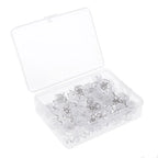 100 Pieces Clear Round Head Upholstery Spiral Nail Studs, Furniture Sofa Tack Pins and Fasteners