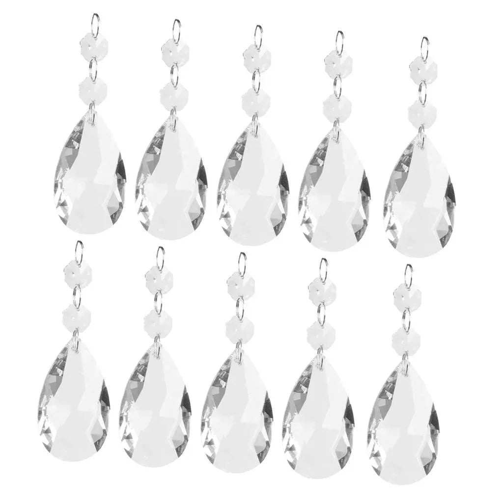 20 Pcs Clear Crystal Chandelier Prism Pendants, Hanging Ball Pendants Made of Glass, 38 mm