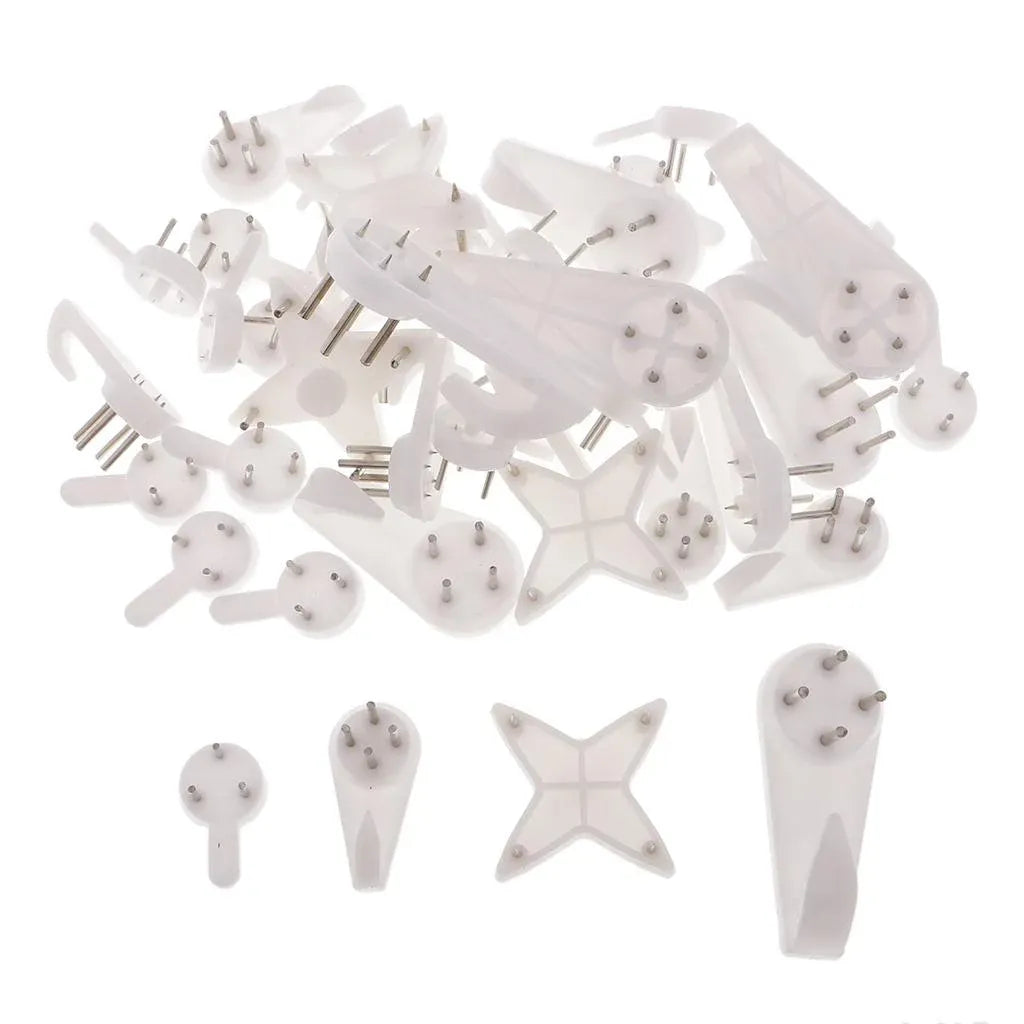 40 Count Heavy Duty Picture Hangers for Brick Concrete and Cinder Walls With Installation Pins