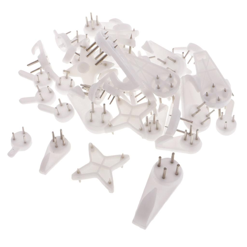 40 Count Heavy Duty Picture Hangers for Brick Concrete and Cinder Walls With Installation Pins