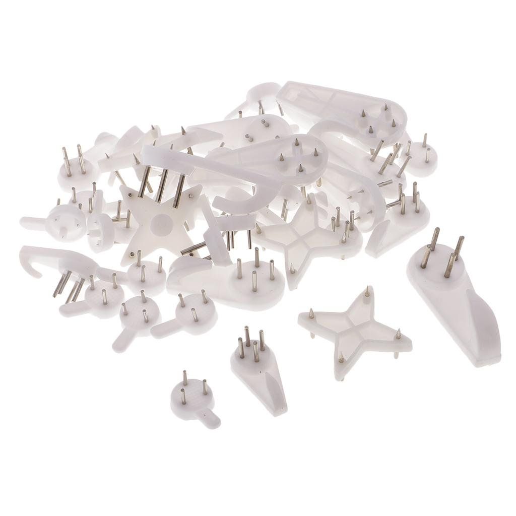 40 Count Heavy Duty Picture Hangers for Brick Concrete and Cinder Walls With Installation Pins