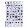 200 Pieces Mixed Square Acrylic Alphabet Beads, Large Hole Letter Charms for Bracelets Necklaces and Jewelry Making, 6 mm
