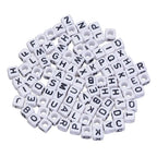 200 Pieces Mixed Square Acrylic Alphabet Beads, Large Hole Letter Charms for Bracelets Necklaces and Jewelry Making, 6 mm