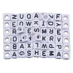 200 Pieces Mixed Square Acrylic Alphabet Beads, Large Hole Letter Charms for Bracelets Necklaces and Jewelry Making, 6 mm