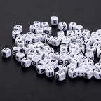 200 Pieces Mixed Square Acrylic Alphabet Beads, Large Hole Letter Charms for Bracelets Necklaces and Jewelry Making, 6 mm