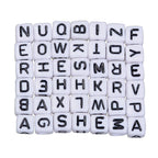 200 Pieces Mixed Square Acrylic Alphabet Beads, Large Hole Letter Charms for Bracelets Necklaces and Jewelry Making, 6 mm