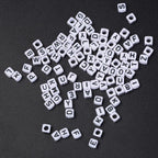 200 Pieces Mixed Square Acrylic Alphabet Beads, Large Hole Letter Charms for Bracelets Necklaces and Jewelry Making, 6 mm