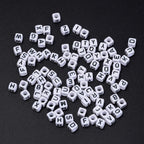 200 Pieces Mixed Square Acrylic Alphabet Beads, Large Hole Letter Charms for Bracelets Necklaces and Jewelry Making, 6 mm