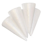 30 Pack Polystyrene Craft Foam Cones, Smooth Foam for Sculpture Modeling Crafts and Floral Arrangement, 70 to 150 mm
