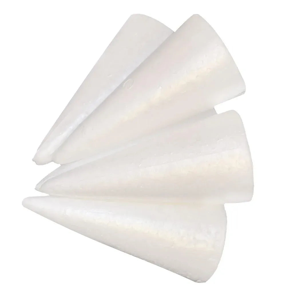 30 Pack Polystyrene Craft Foam Cones, Smooth Foam for Sculpture Modeling Crafts and Floral Arrangement, 70 to 150 mm