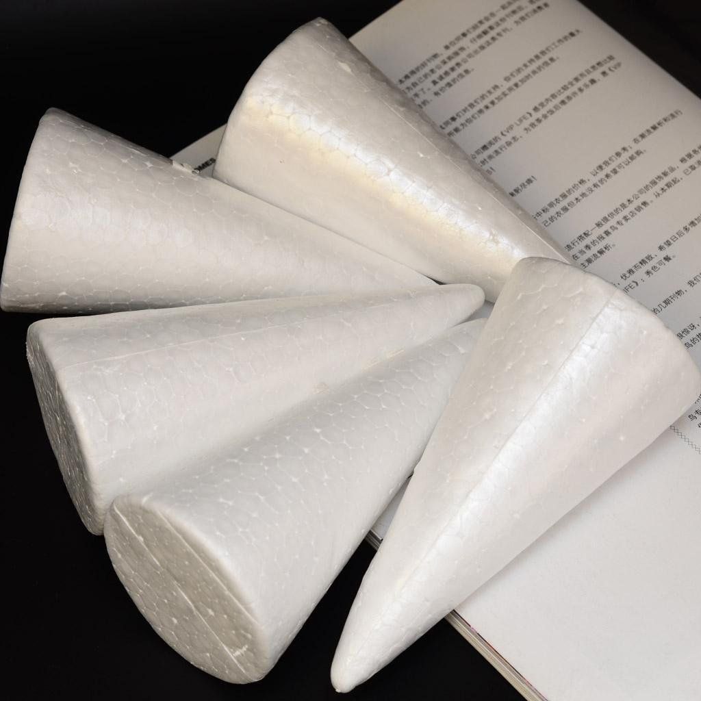 30 Pack Polystyrene Craft Foam Cones, Smooth Foam for Sculpture Modeling Crafts and Floral Arrangement, 70 to 150 mm