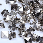 100 Pcs Pyramid Studs Spots Spikes Rivets for Punk Leathercraft DIY Biker Projects, 12 mm