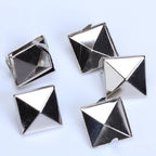 100 Pcs Pyramid Studs Spots Spikes Rivets for Punk Leathercraft DIY Biker Projects, 12 mm