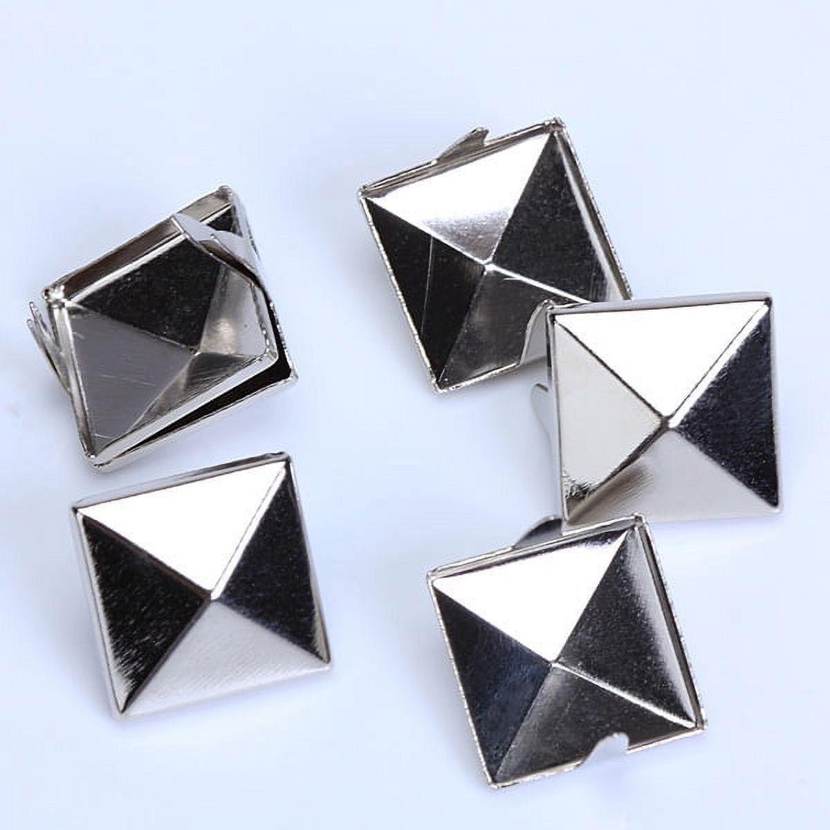 100 Pcs Pyramid Studs Spots Spikes Rivets for Punk Leathercraft DIY Biker Projects, 12 mm