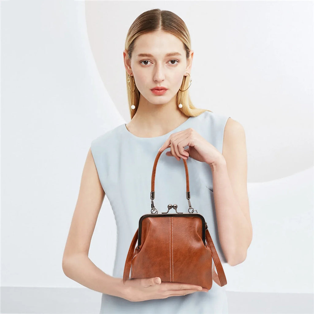 Soft Leather Crossbody Bag for Women, Multi Pocket Lightweight Shoulder Purse and Handbag