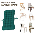 Outdoor Chair Seat Cushion With Ties, Tufted Patio Furniture Replacement Pad, 14 x 28 in