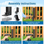 2 Piece Fence Post Repair Kit, Steel Brackets for Broken or Rotted Wooden Posts for Garden Yard Patio Fences