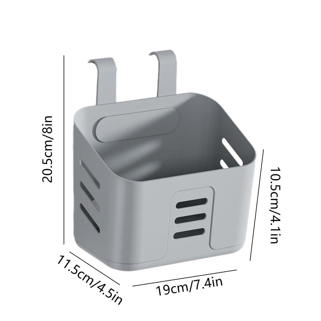 Poolside Storage Basket, Polypropylene Cup and Toy Bin for Above Ground Frame Pools, White Gray Yellow, 8.07 x 7.48 x 4.13 in