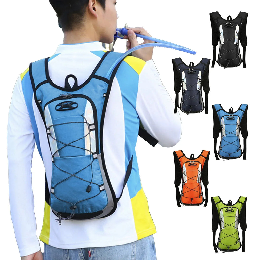 Lightweight Hydration Backpack, Polyester Water Pack With Padded Straps for Hiking Running Biking Climbing, 16.93 x 9.06 x 1.97 in