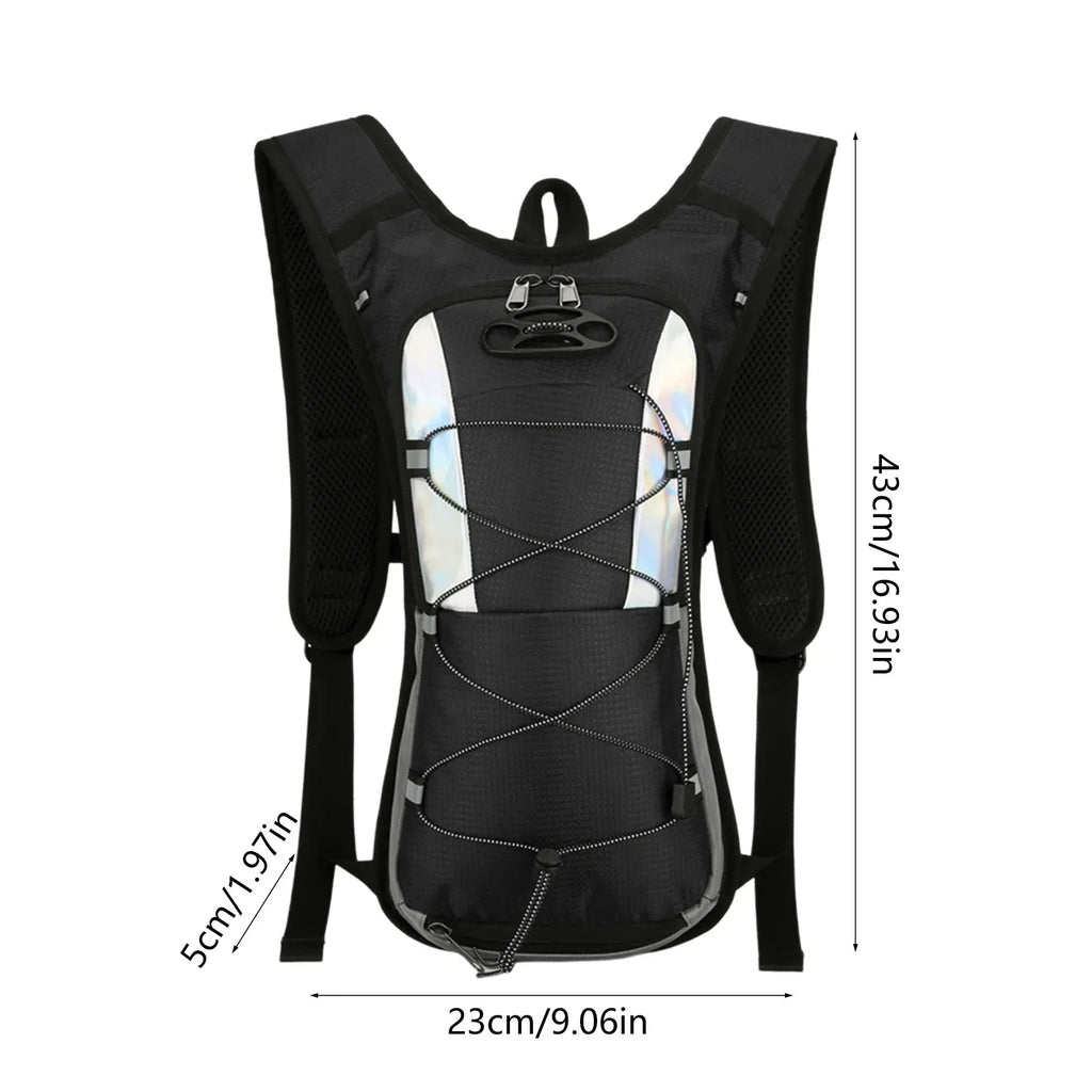 Lightweight Hydration Backpack, Polyester Water Pack With Padded Straps for Hiking Running Biking Climbing, 16.93 x 9.06 x 1.97 in