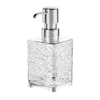 Clear Gray Foaming Soap Dispenser, Refillable Plastic Pump Bottle for Bathroom and Kitchen, 6.1 x 2.67 in