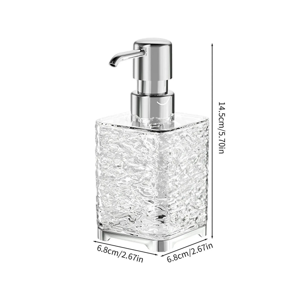 Clear Gray Foaming Soap Dispenser, Refillable Plastic Pump Bottle for Bathroom and Kitchen, 6.1 x 2.67 in