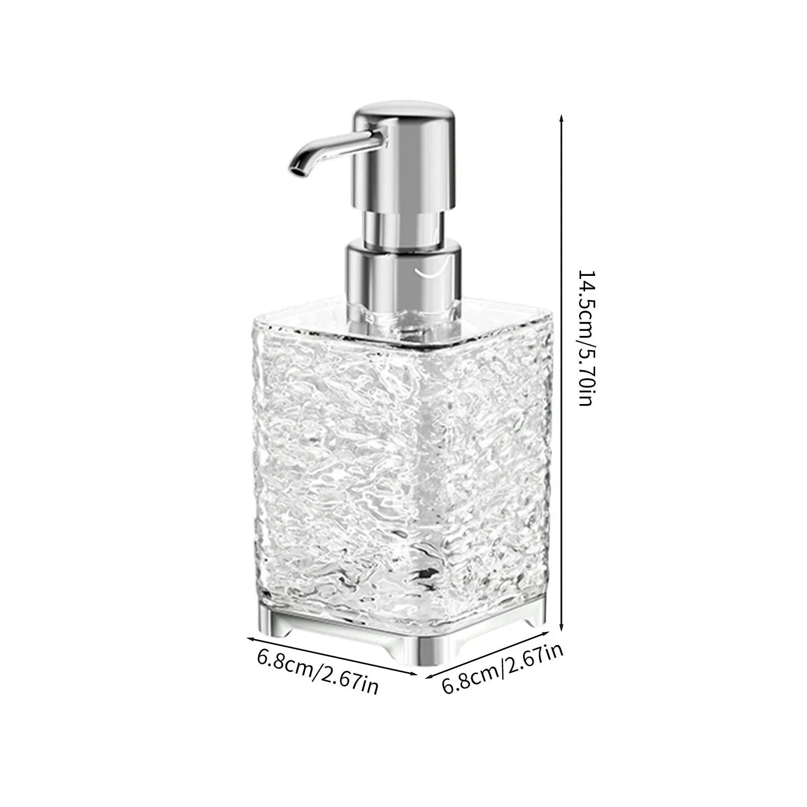 Clear Gray Foaming Soap Dispenser, Refillable Plastic Pump Bottle for Bathroom and Kitchen, 6.1 x 2.67 in
