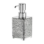 Clear Gray Foaming Soap Dispenser, Refillable Plastic Pump Bottle for Bathroom and Kitchen, 6.1 x 2.67 in
