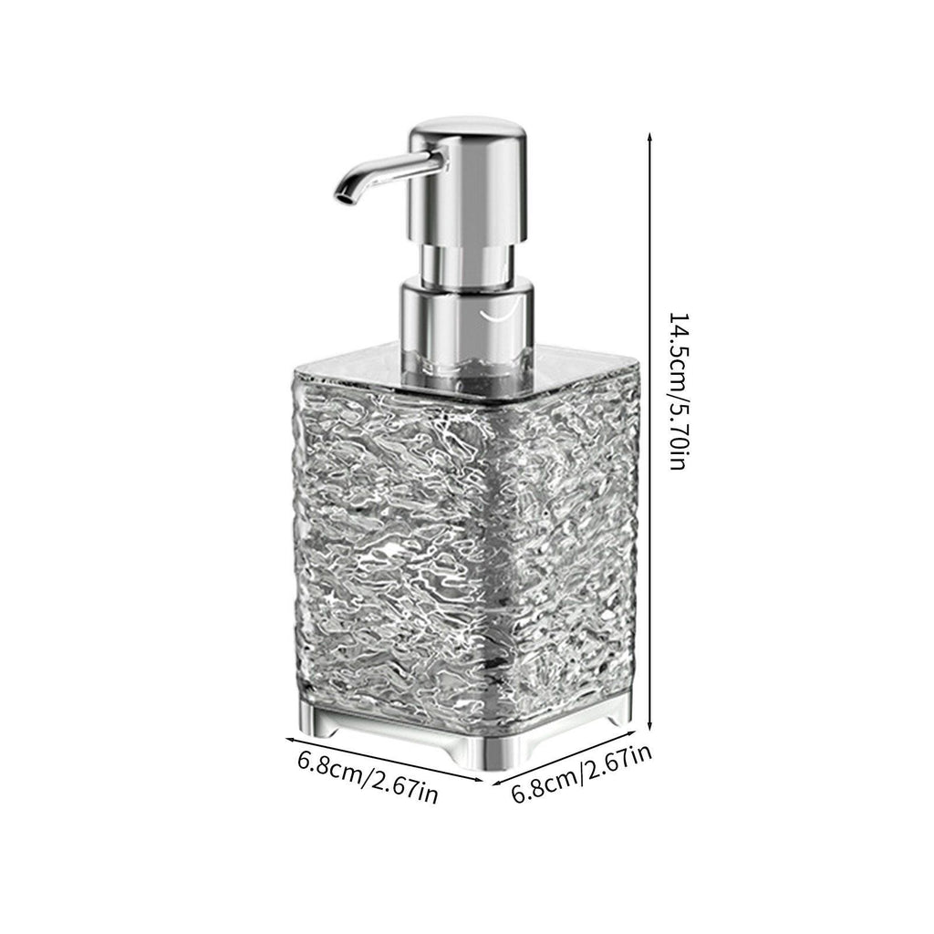 Clear Gray Foaming Soap Dispenser, Refillable Plastic Pump Bottle for Bathroom and Kitchen, 6.1 x 2.67 in