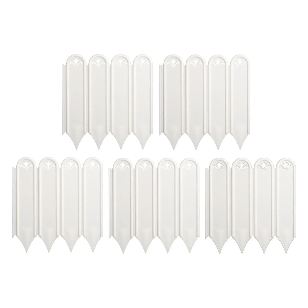 5 Pack Plastic Garden Fence Edging, Decorative Picket Border for Lawn Flower Bed and Yard, 8 x 5.9 in