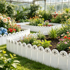 5 Pack Plastic Garden Fence Edging, Decorative Picket Border for Lawn Flower Bed and Yard, 8 x 5.9 in