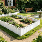 5 Pack Plastic Garden Fence Edging, Decorative Picket Border for Lawn Flower Bed and Yard, 8 x 5.9 in