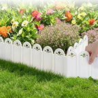 5 Pack Plastic Garden Fence Edging, Decorative Picket Border for Lawn Flower Bed and Yard, 8 x 5.9 in