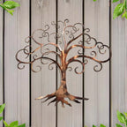 Waterproof Iron Metal Wall Art Decor, Modern Hanging Ornament for Outdoor Garden Patio, 11.81 x 9.84 in