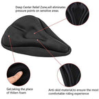 Gel Bike Seat Cover, Soft Wider Silicone Bicycle Saddle Cushion Pad for Long Distance Riding