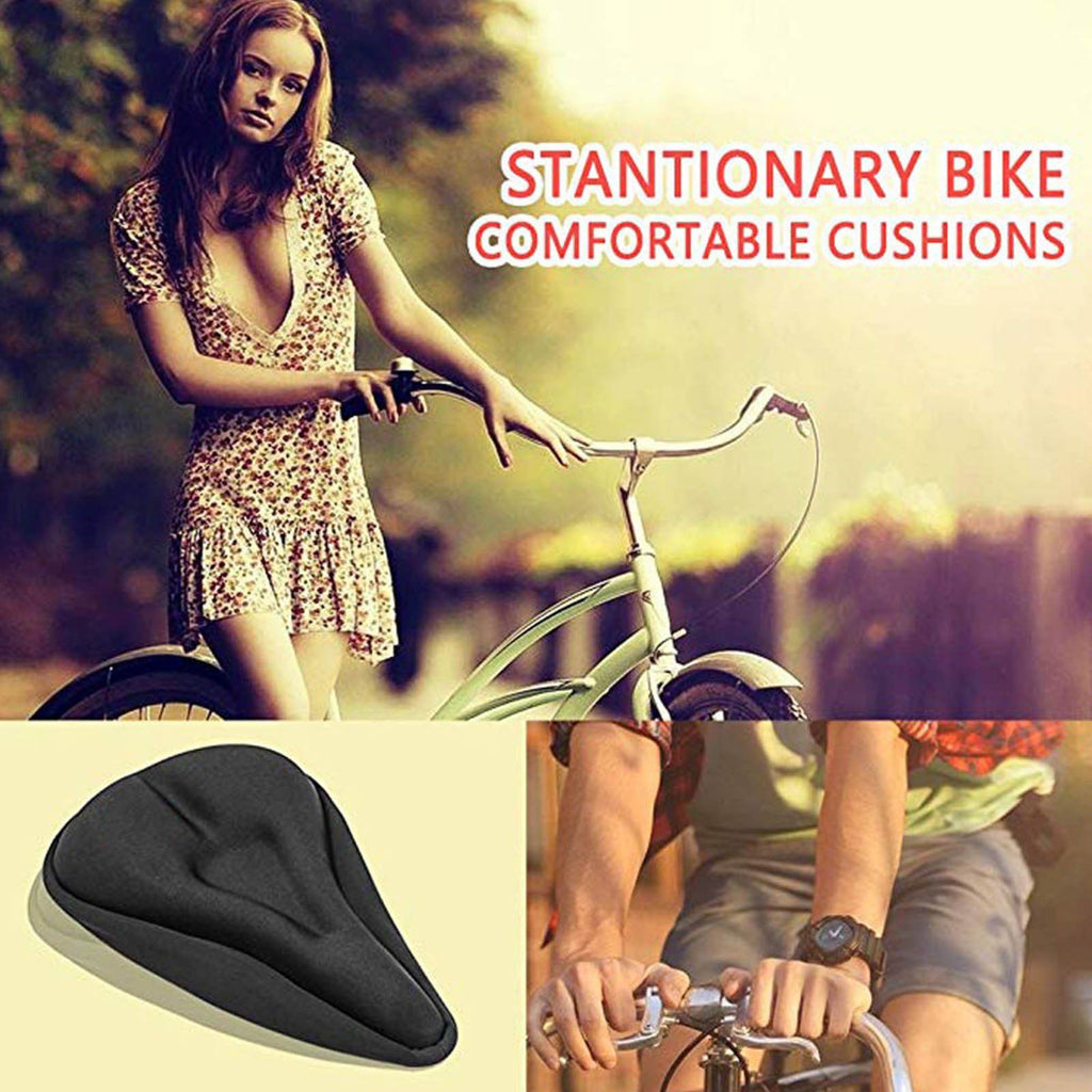 Gel Bike Seat Cover, Soft Wider Silicone Bicycle Saddle Cushion Pad for Long Distance Riding