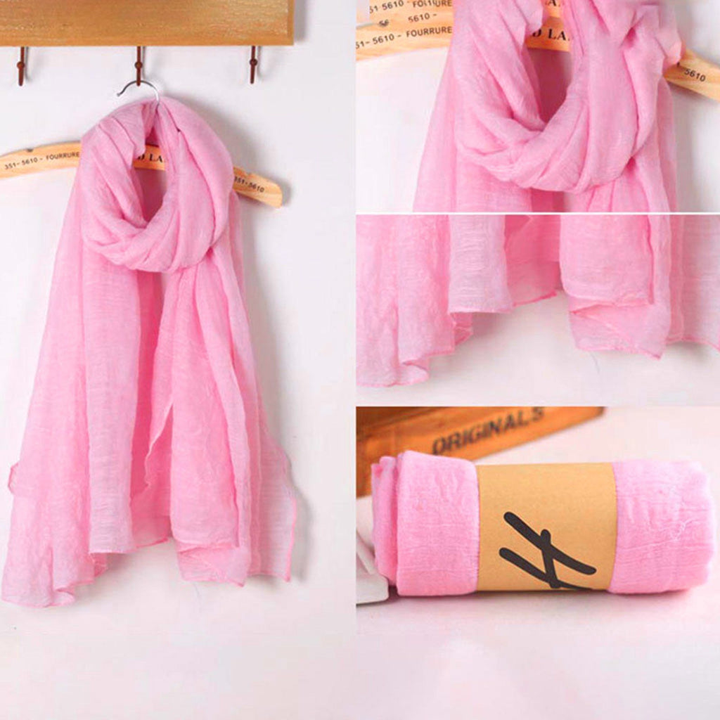Lightweight Summer Scarf, Linen Feel Shawl Wrap for Men and Women