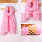 Lightweight Summer Scarf, Linen Feel Shawl Wrap for Men and Women